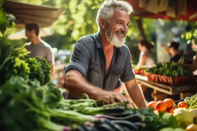 Seller de produits ecologiques au marche