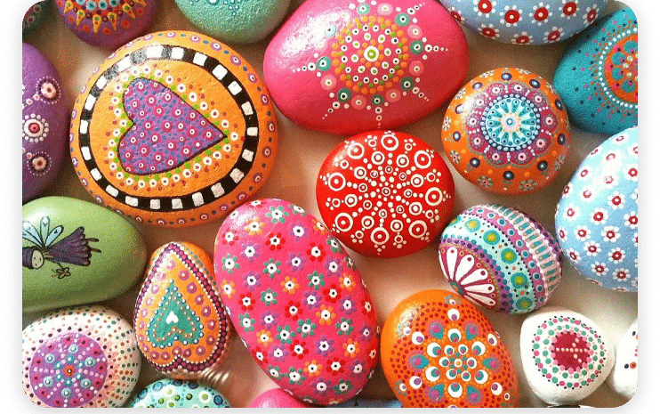 Pierres colores par enfants