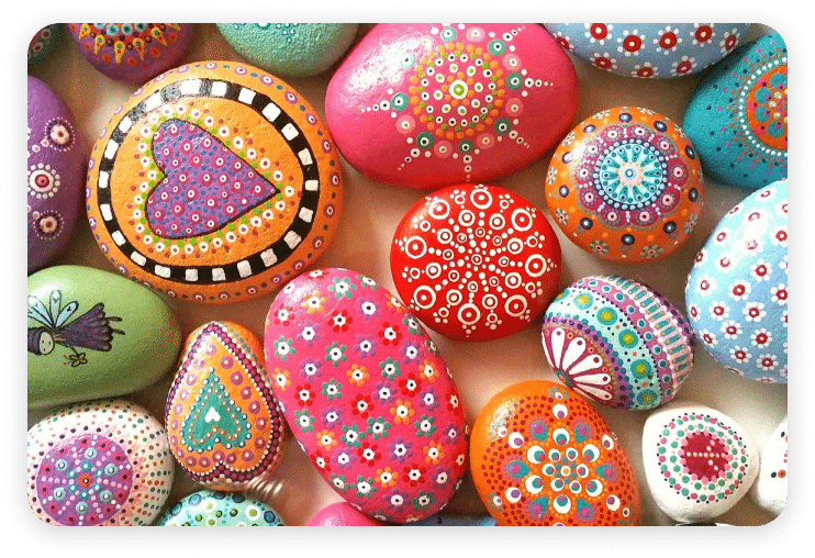 Pierres colores par enfants